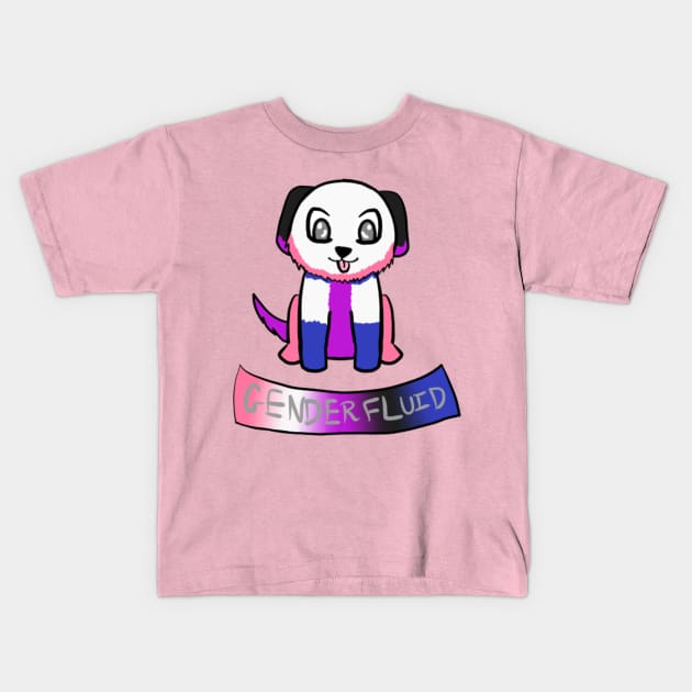 Genderfluid Puppy! Kids T-Shirt by j_wise